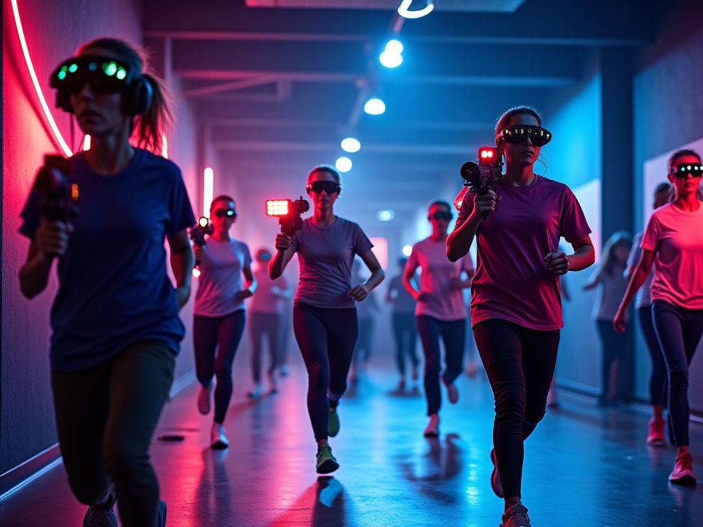 Fitness center members enjoying active laser tag social events in Chennai