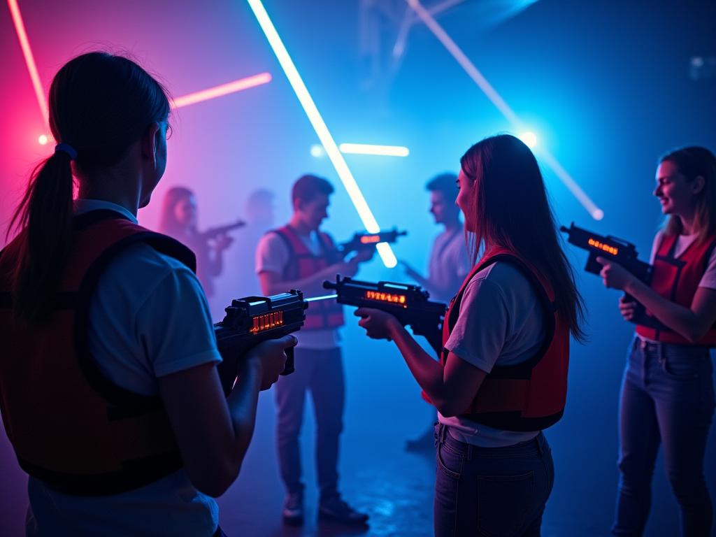 University students enjoying laser tag social night in Chennai